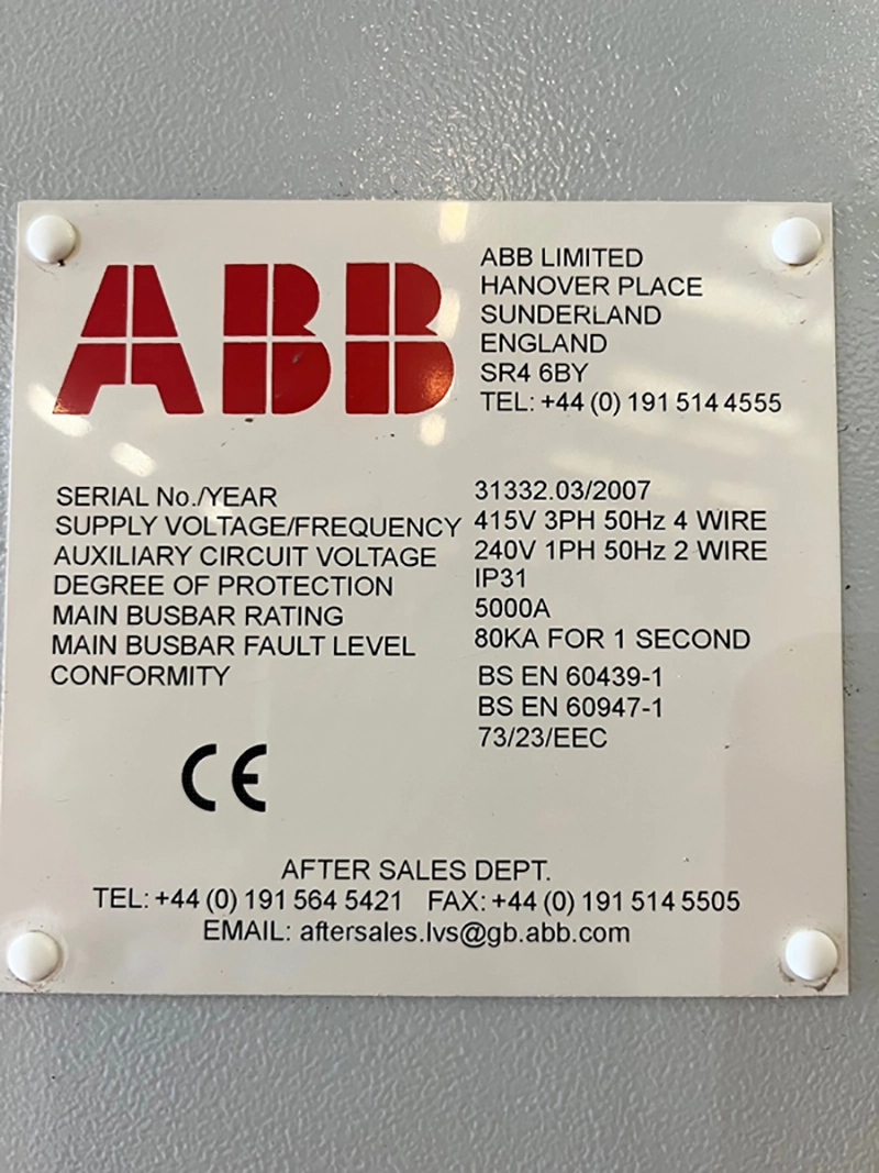 Used ABB / Siemens LV Power Distribution Panel