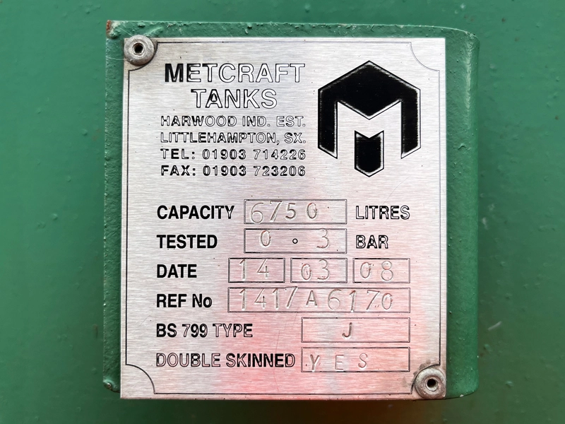 Metcraft 6,750 Litre Bunded Diesel Fuel Tank