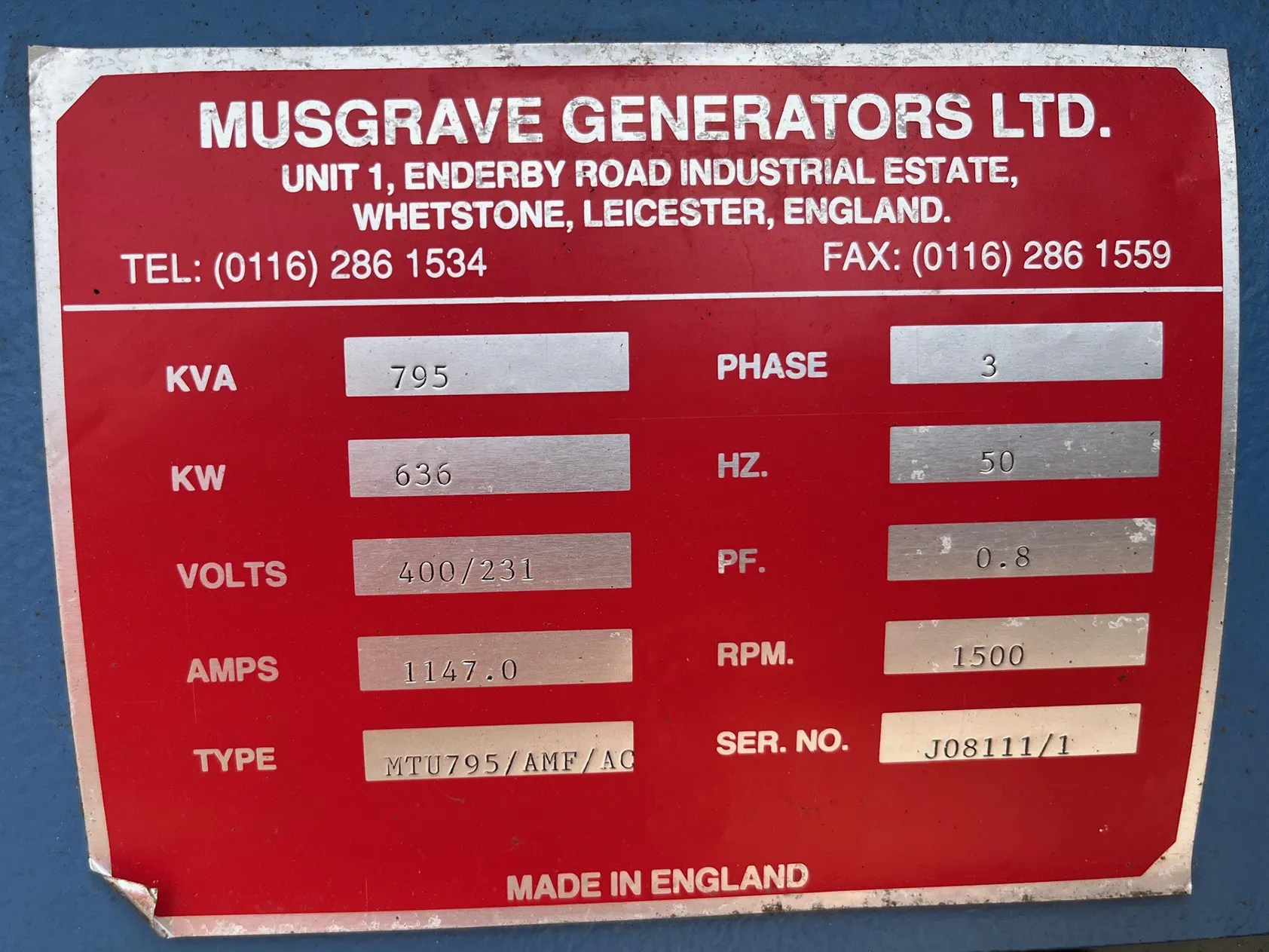 SDMO MTU 795kVA Diesel Generator for Sale