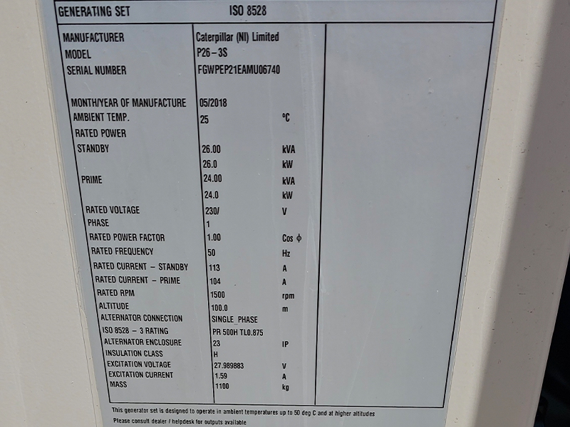 Used 26kVA Generator