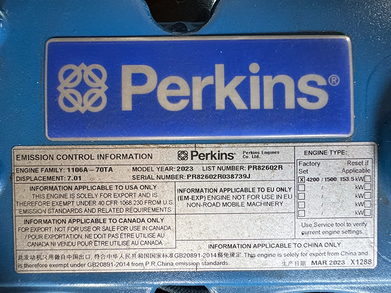 Used FG Wilson P165-5 Perkins 165kVA Diesel Generator