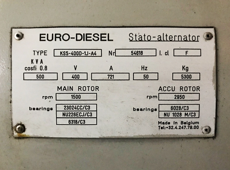 Used Euro Diesel Deutz Diesel Generator 550kVA