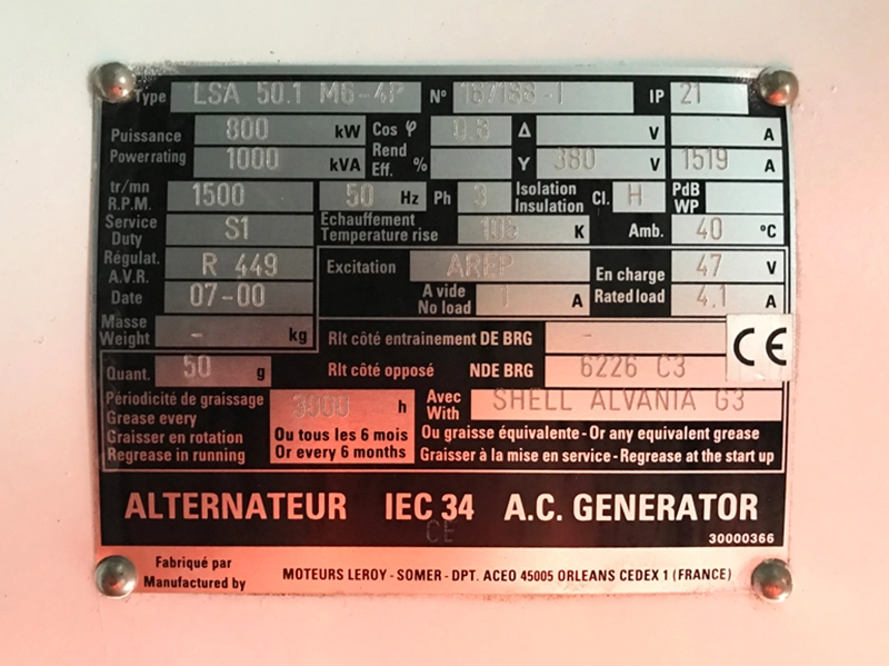 Cummins Diesel Generator 1000kVA