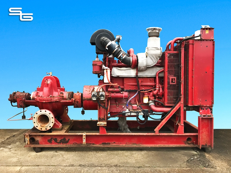 Used Cummins Fire Pump with 250mm flanged suction and 200mm flanged delivery branches.  Driven by a Cummins KTA19G2, water-cooled diesel engine.  Sold fully checked, serviced and tested with 6months / 10hour standby UK warranty.  Stock No. XSP9732  Specif