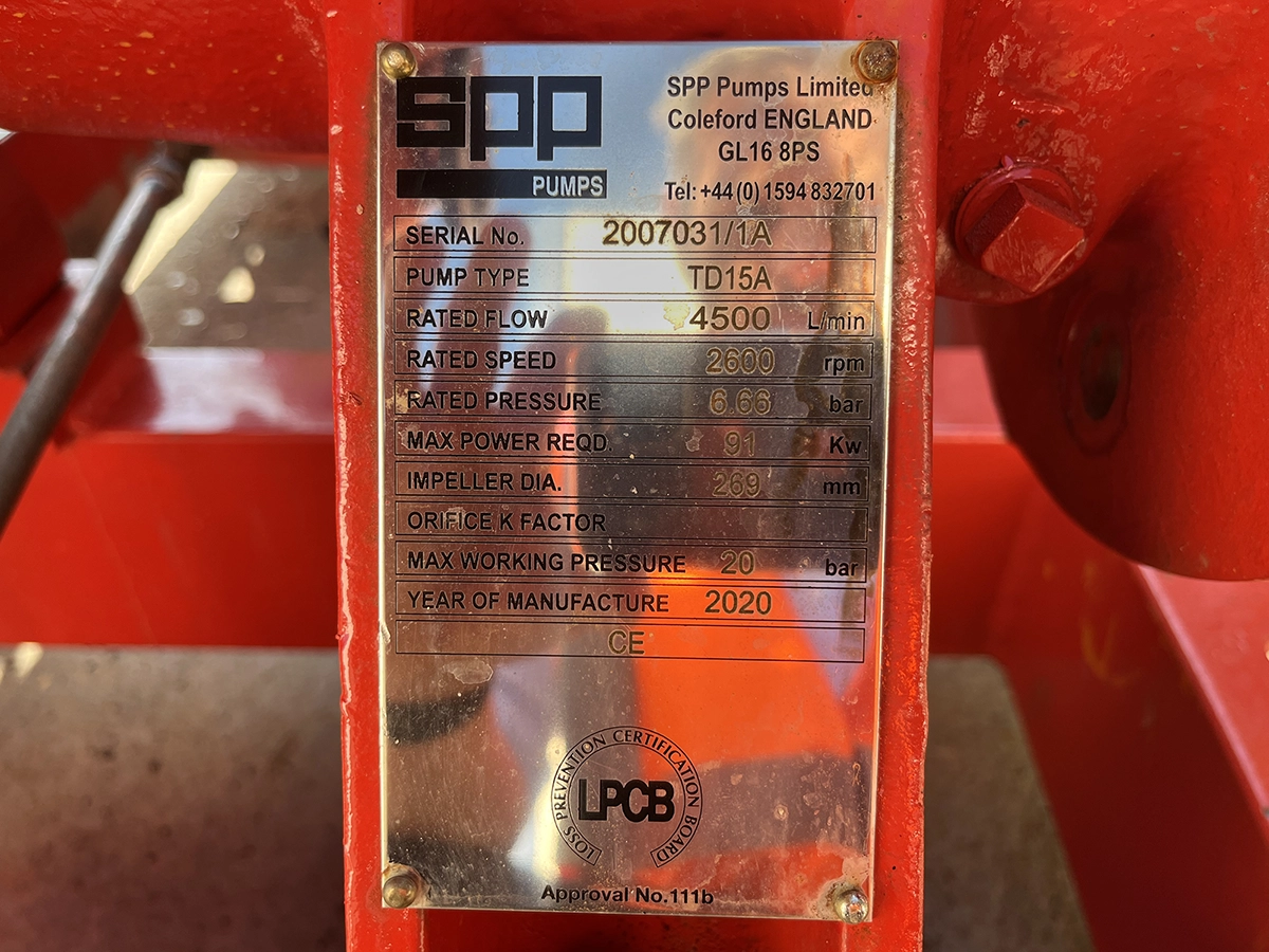 Used SPP TD15A Fire Pump