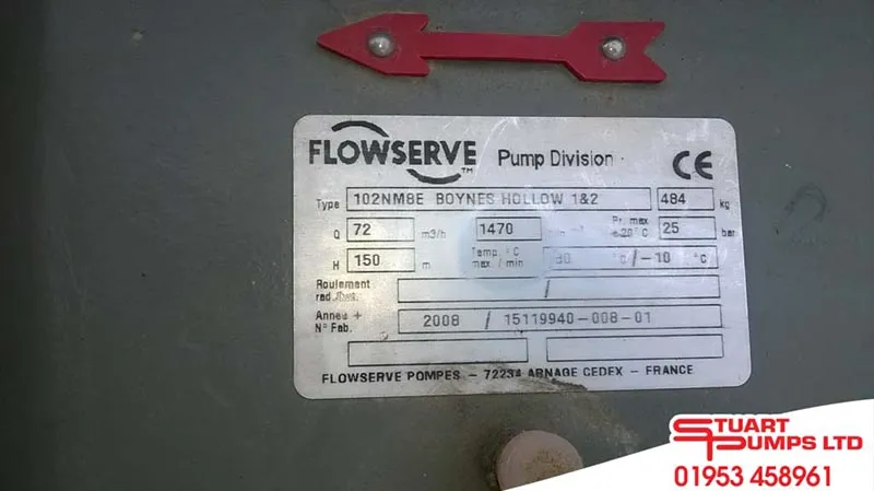 Used Flowserve 102NM8E Horizontal 8 Stage Multi-stage Pump