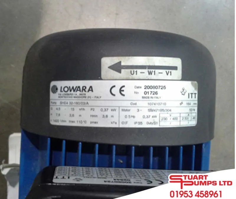 Used Lowara 32-160/03/A Centrifugal Pump