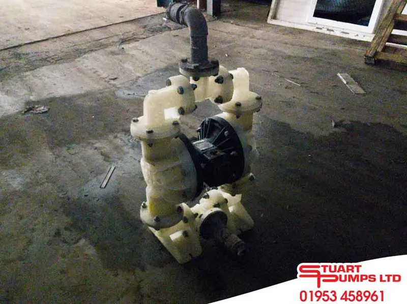 Used Versamatic 2” non-metallic non bolted Diaphragm Pump