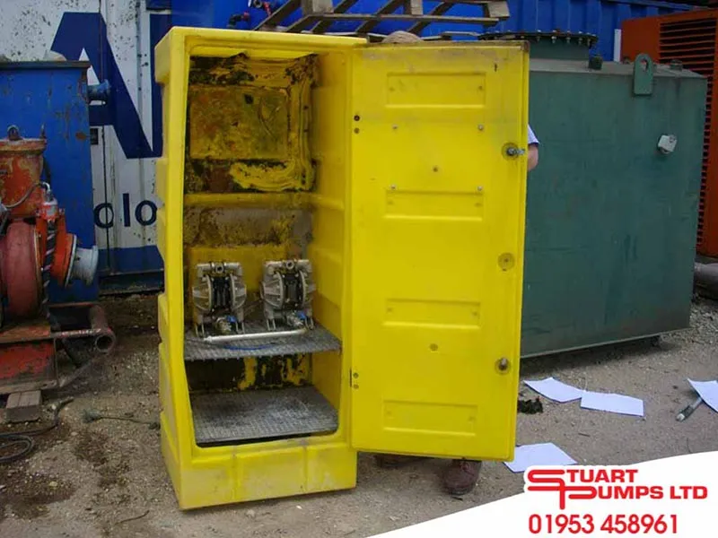 Chemical Cabinet with 2 ARO IR Intersol Rensol Pumps