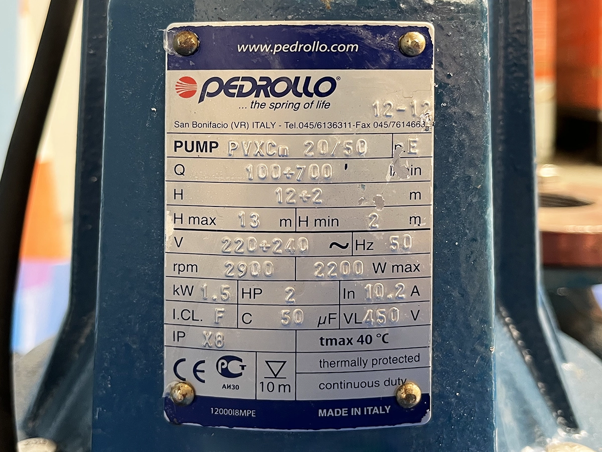 Used Pedrollo PVCM20/50 Submersible Pump