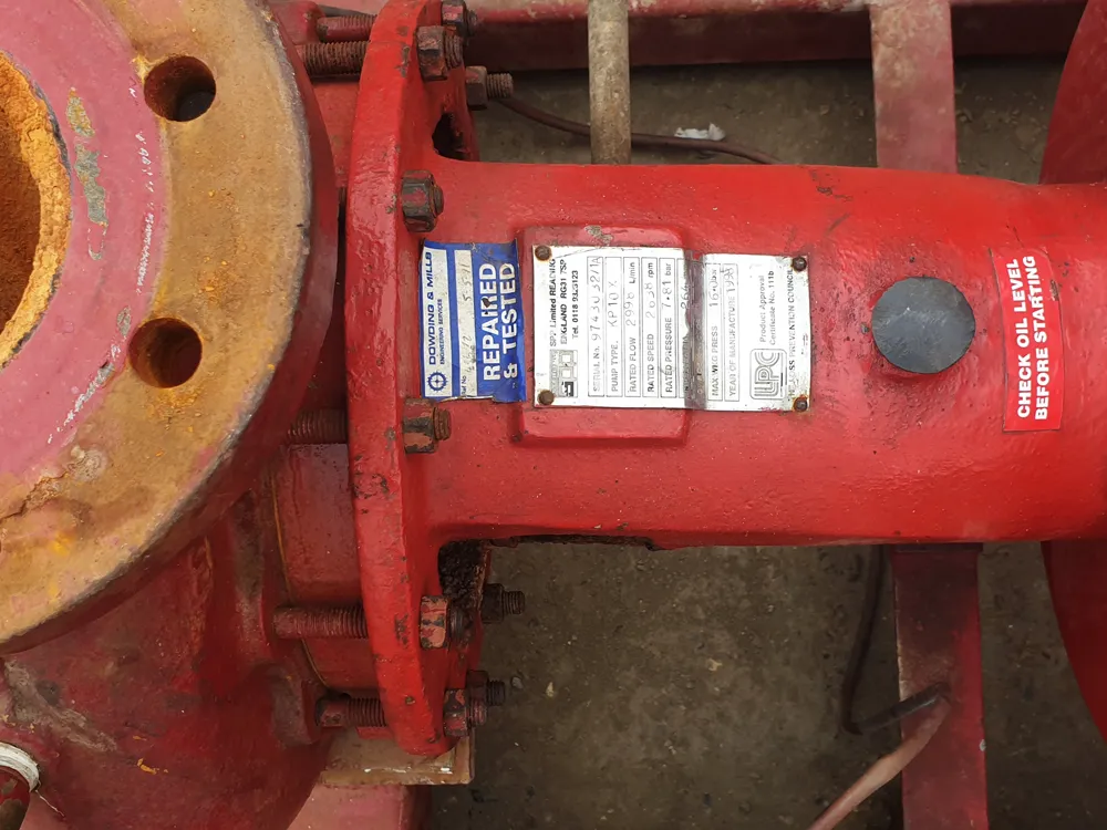 Used SPP KP10X LPCB Approved Fire Pump