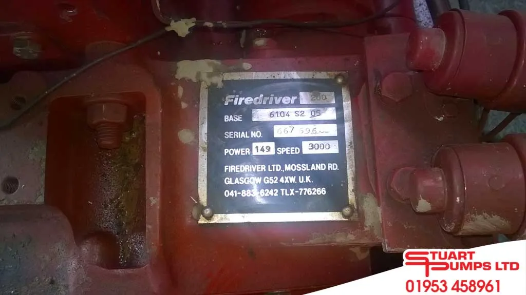 Used SPP TD20E LPCB approved split case fire pump